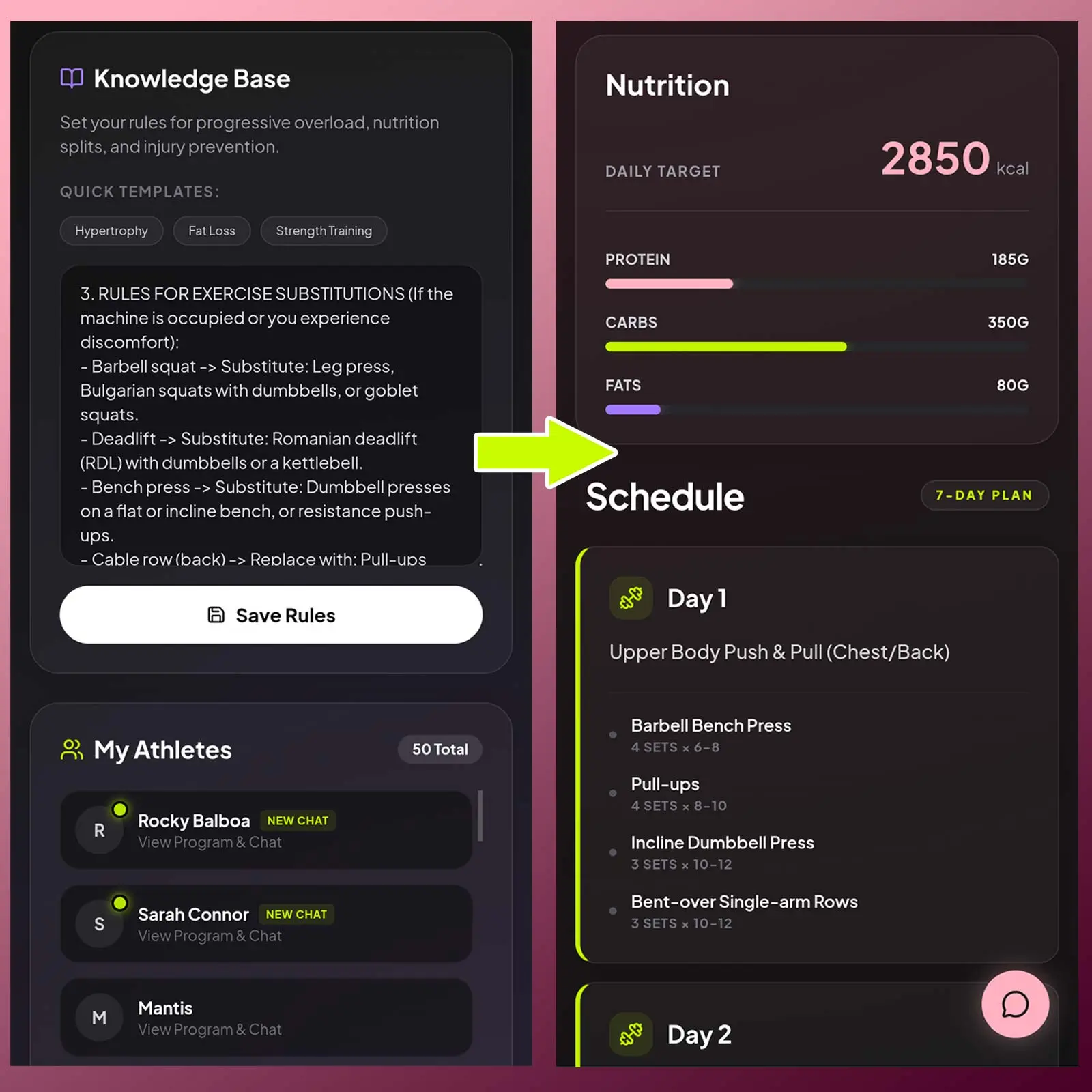 FIT SCALE Knowledge Base: AI assistant for fitness coaches